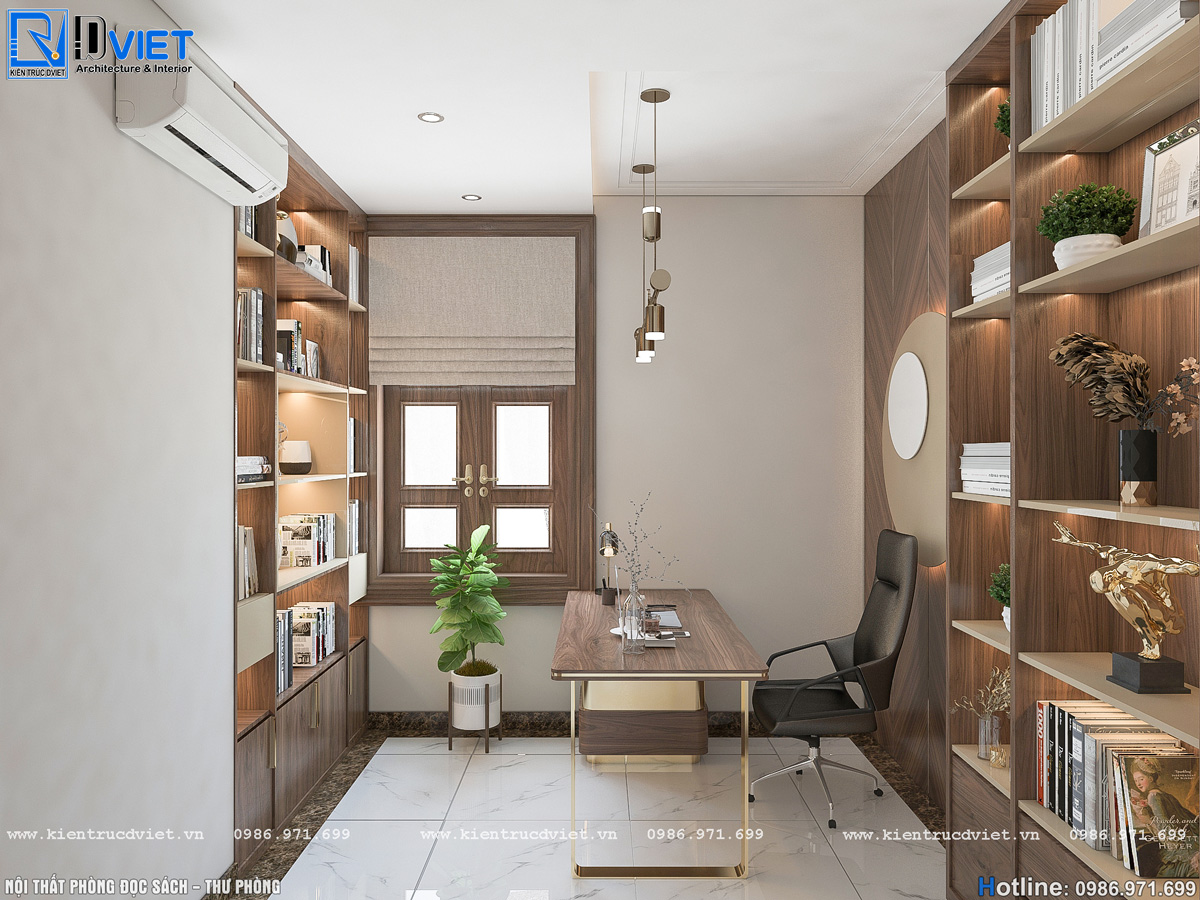 thiết kế nội thất gỗ óc chó phòng khách, bếp ăn tại Hà Tĩnh (13)