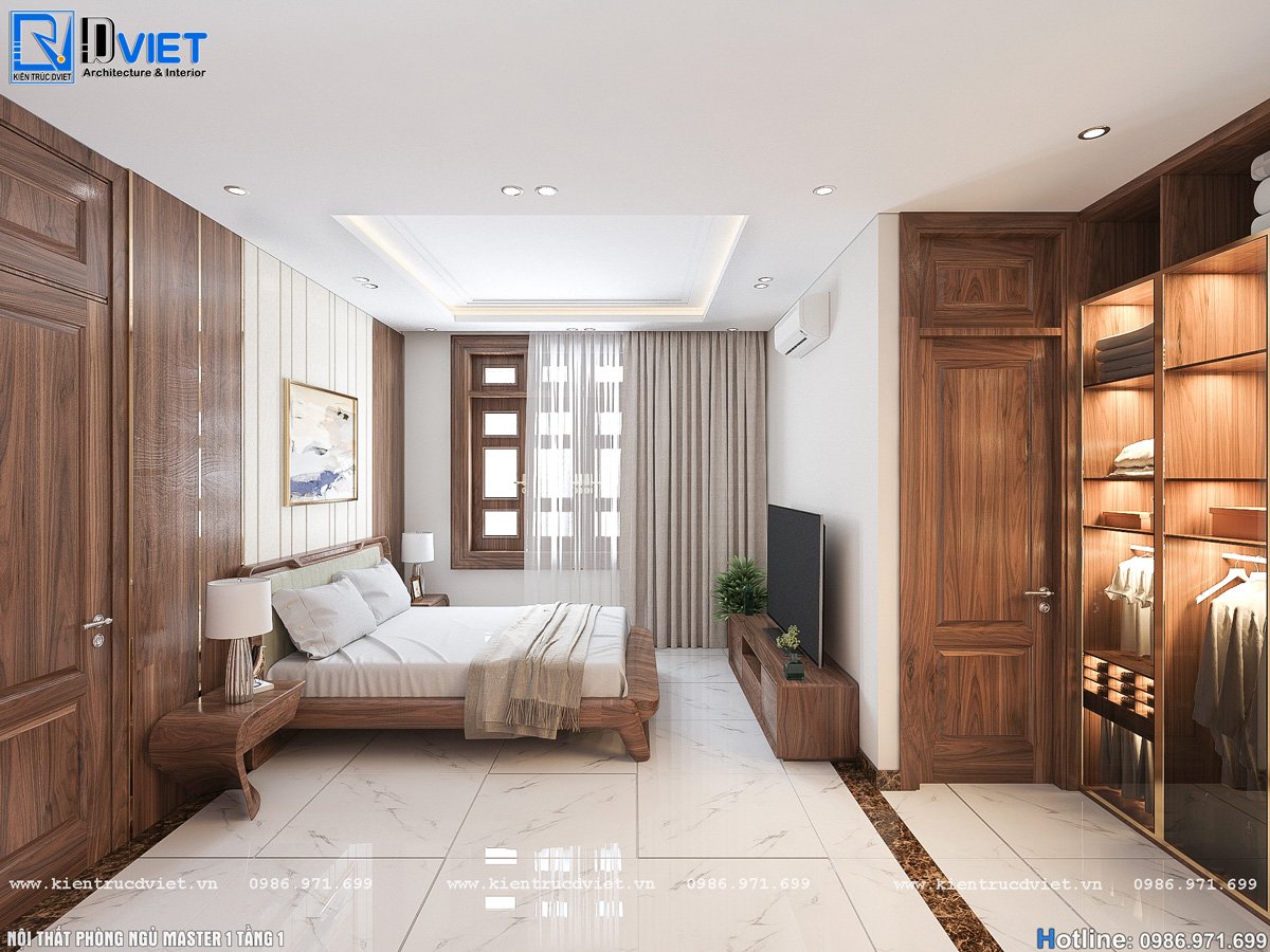 thiết kế nội thất gỗ óc chó phòng khách, bếp ăn tại Hà Tĩnh (8)