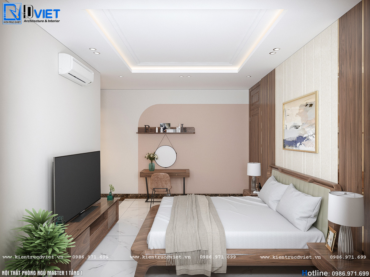 thiết kế nội thất gỗ óc chó phòng khách, bếp ăn tại Hà Tĩnh (9)