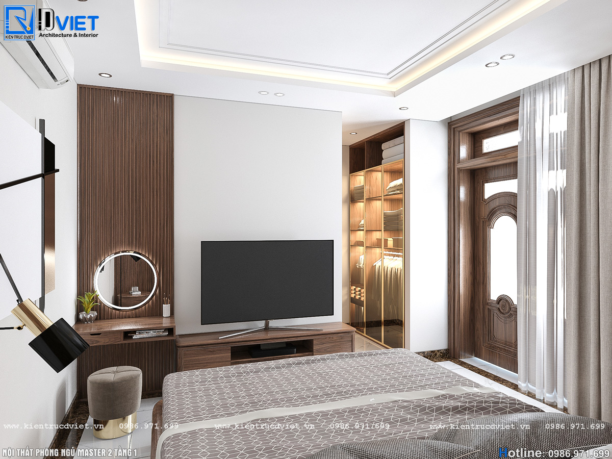 thiết kế nội thất gỗ óc chó phòng khách, bếp ăn tại Hà Tĩnh (7)