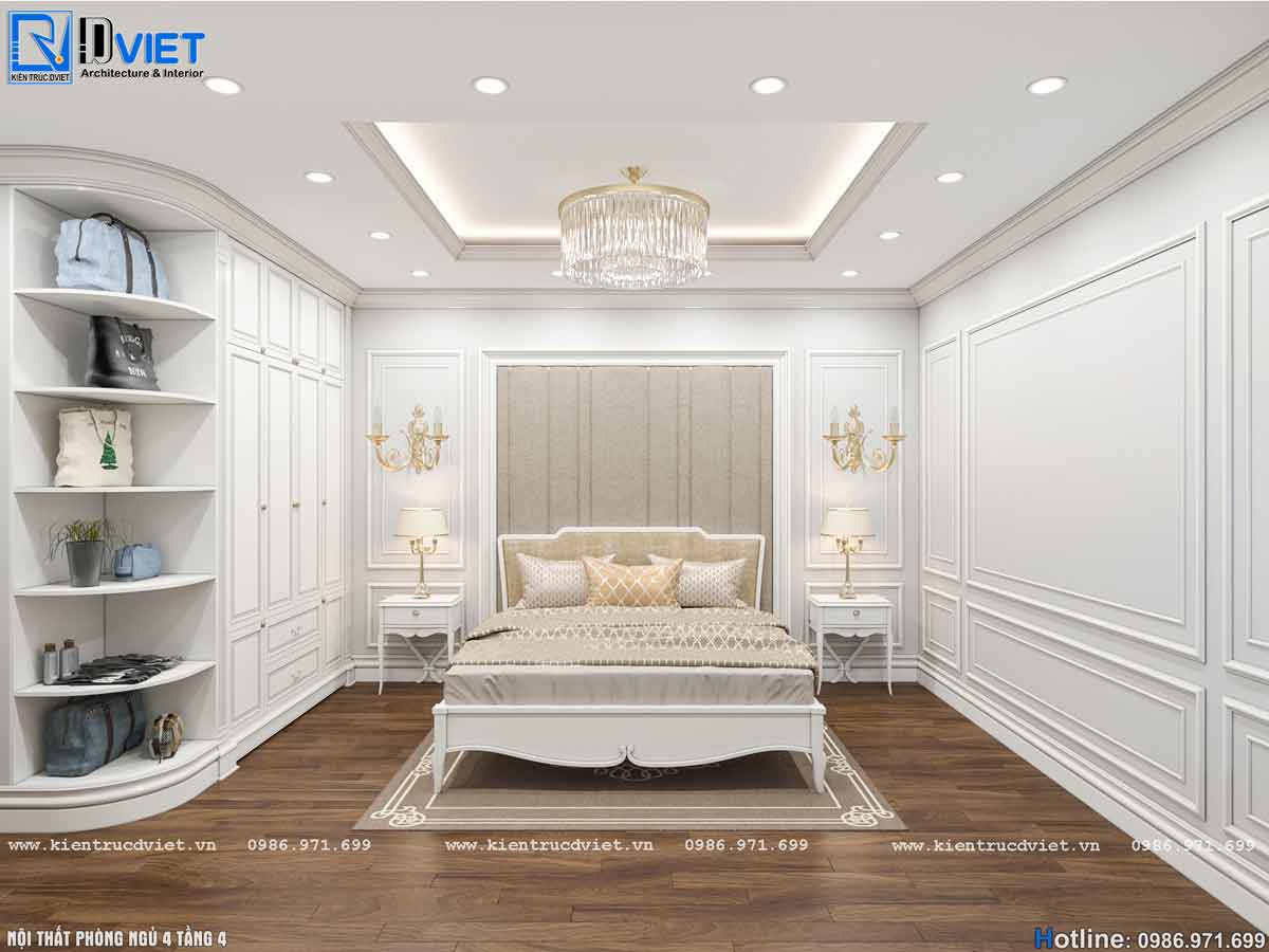 thiết kế nội thất biệt thự tân cổ điển 4 tầng tại Hà Nội (12)