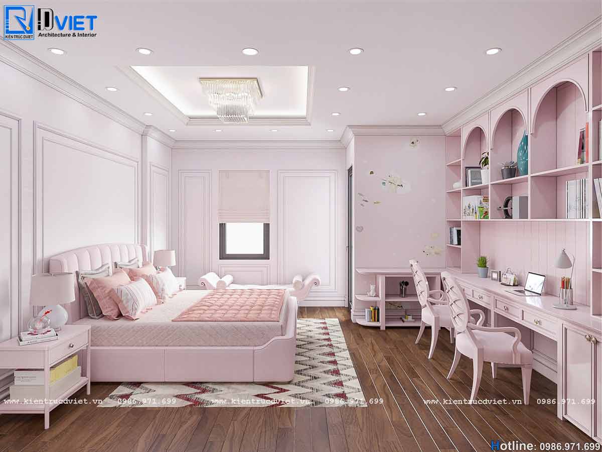 thiết kế nội thất biệt thự tân cổ điển 4 tầng tại Hà Nội (18)