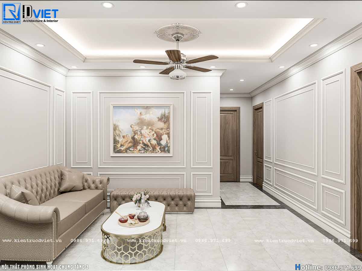 thiết kế nội thất biệt thự tân cổ điển 4 tầng tại Hà Nội (20)