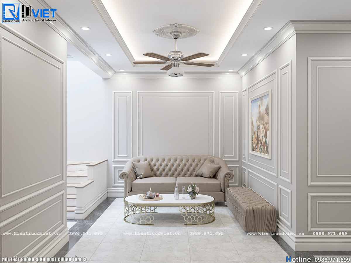 thiết kế nội thất biệt thự tân cổ điển 4 tầng tại Hà Nội (21)