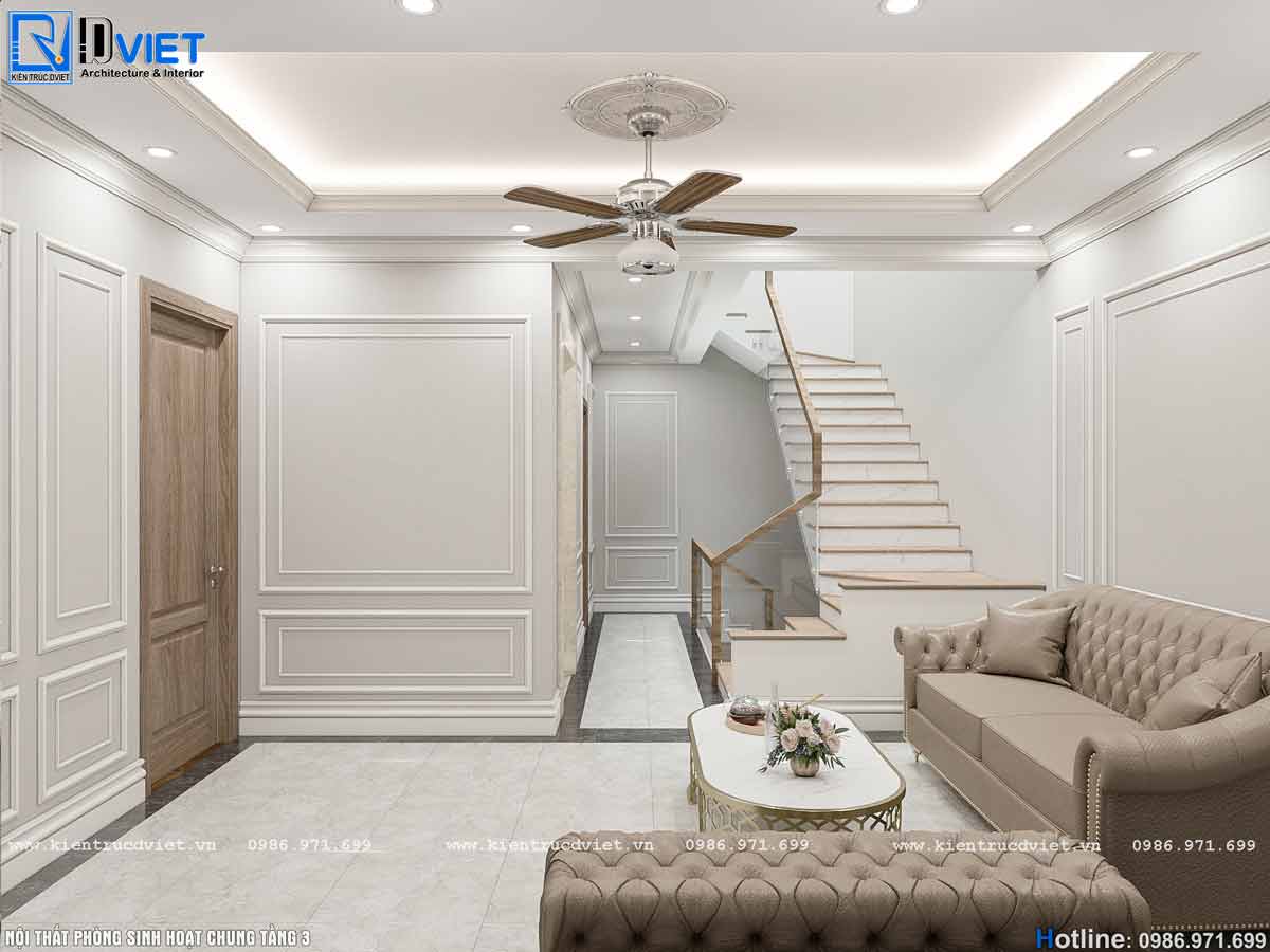 thiết kế nội thất biệt thự tân cổ điển 4 tầng tại Hà Nội (22)