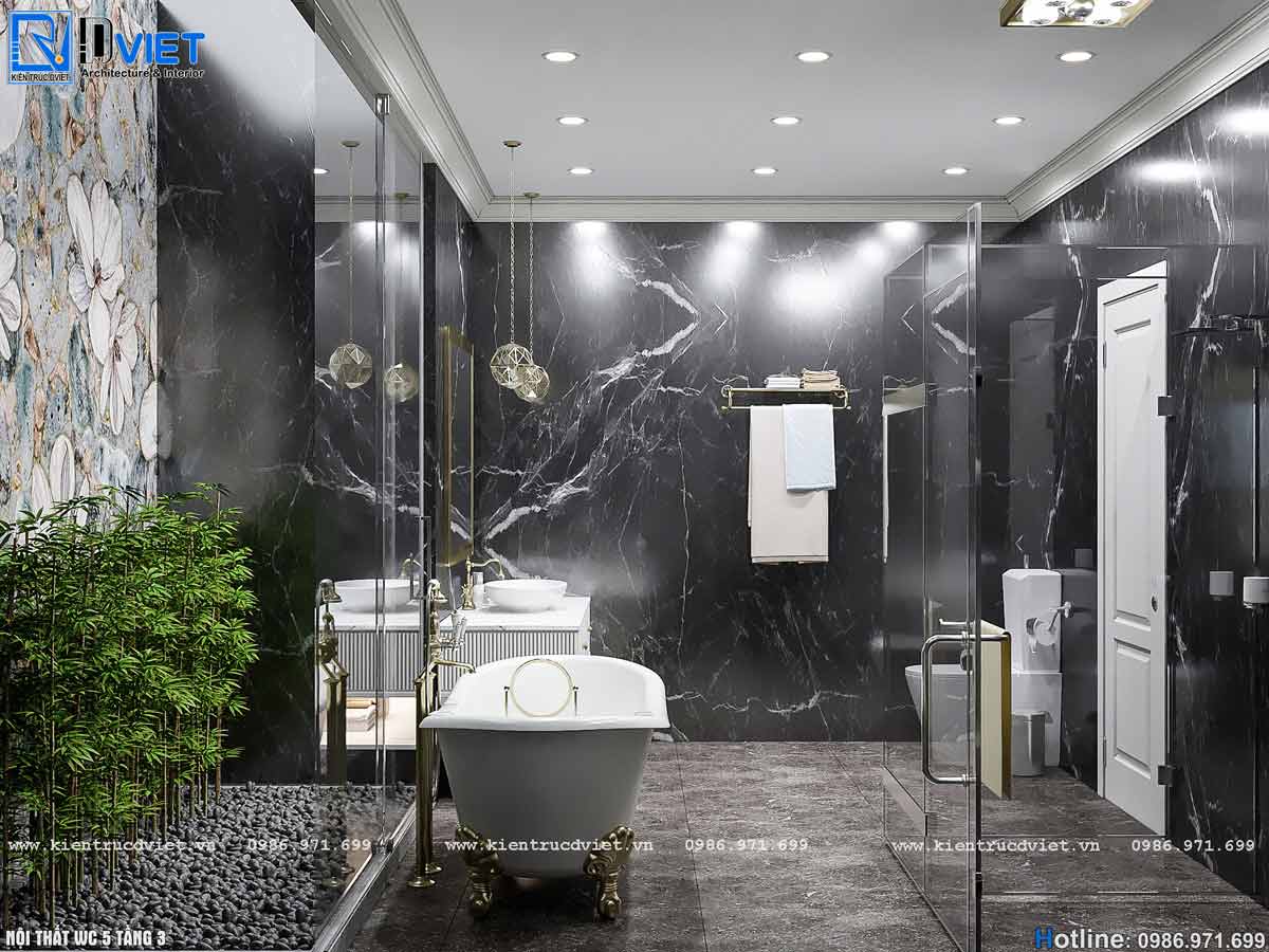 thiết kế nội thất biệt thự tân cổ điển 4 tầng tại Hà Nội (26)