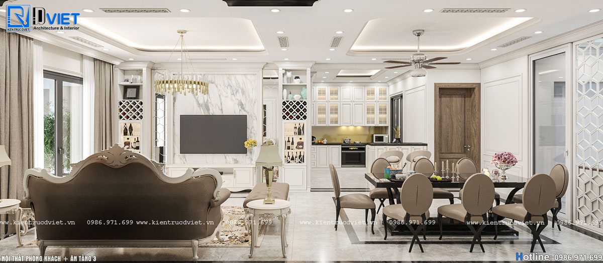 thiết kế nội thất biệt thự tân cổ điển 4 tầng tại Hà Nội (5)