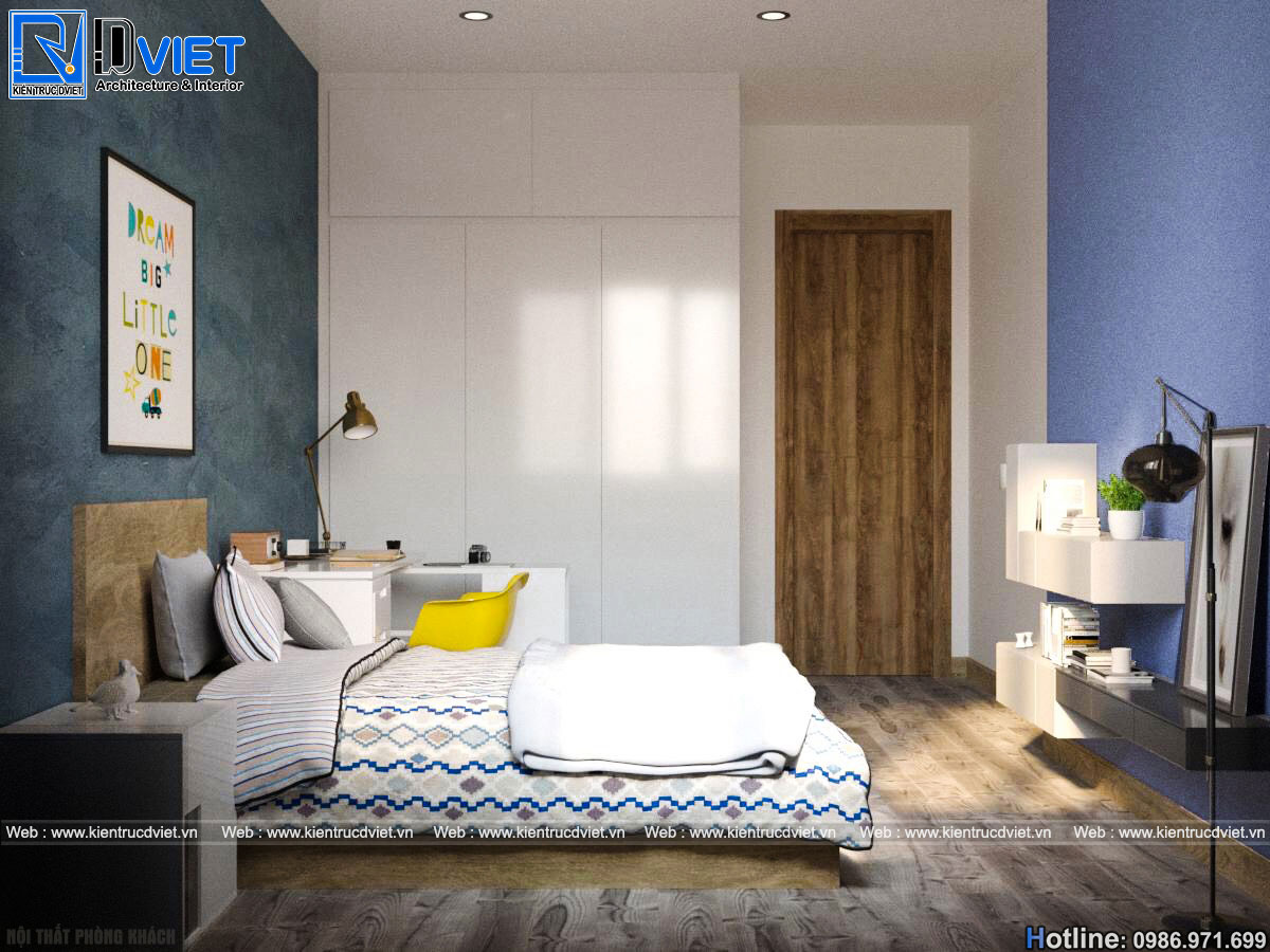 thiết kế thi công nội thất chung cư 2 phòng ngủ