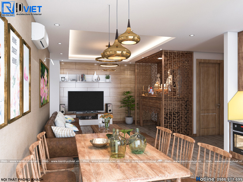 Thiết kế thi công nội thất căn hộ chung cư 2 phòng ngủ 262 Nguyễn Huy Tưởng