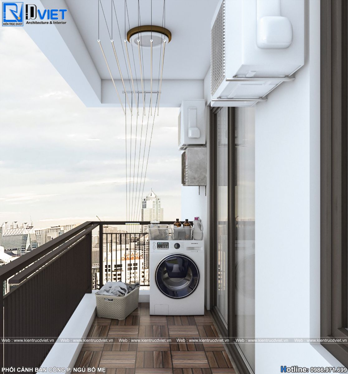 thiết kế nội thất hiện đại căn hộ chung cư 2 phòng ngủ 262 Nguyễn Huy Tưởng (12)