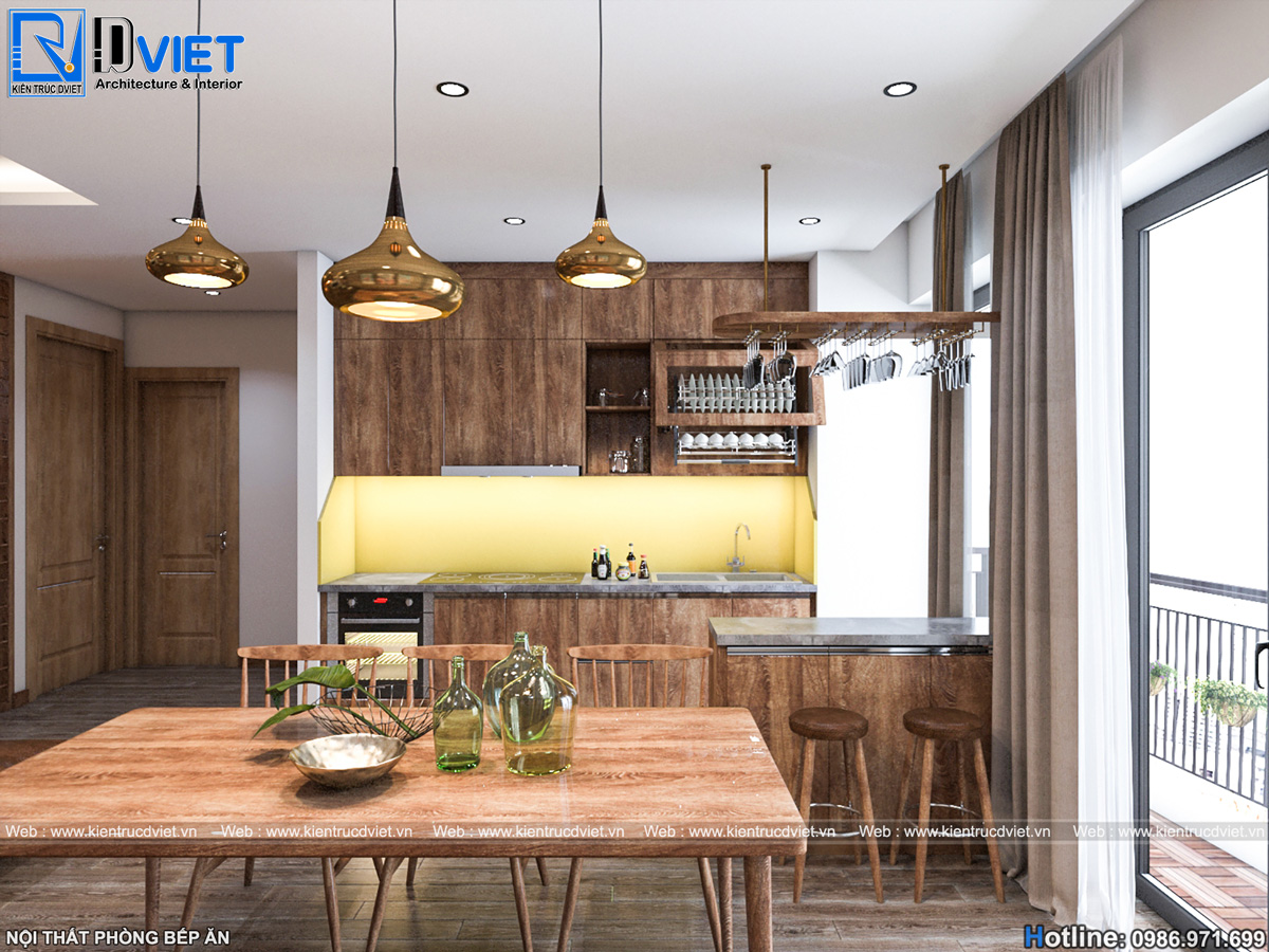 thiết kế nội thất hiện đại căn hộ chung cư 2 phòng ngủ 262 Nguyễn Huy Tưởng (5)