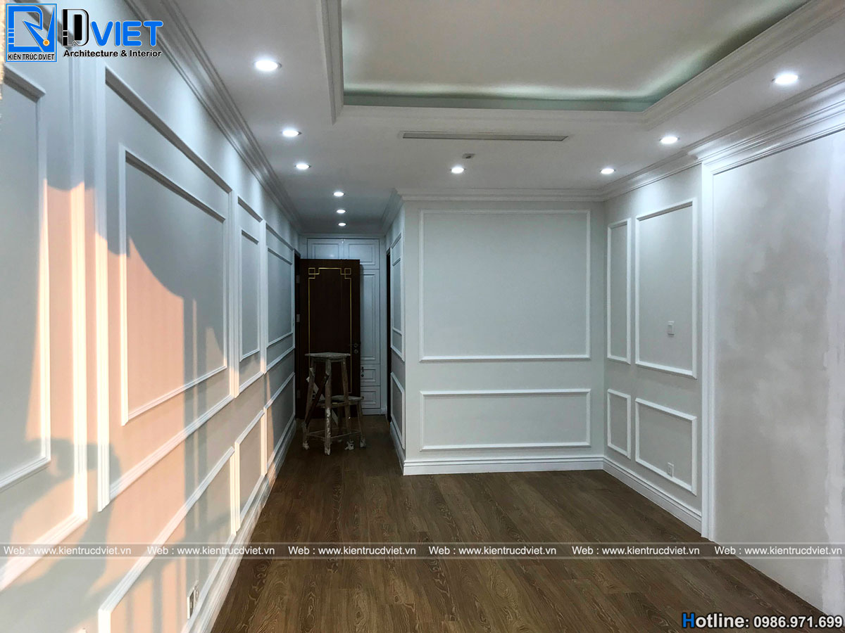 thiết kế thi công nội thất tân cổ điển chung cư 3 phòng ngủ Discovery Cầu Giấy (15)