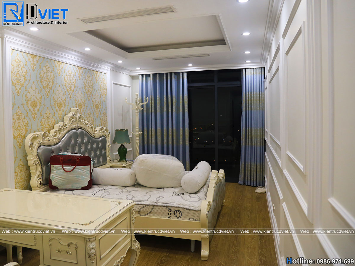 thiết kế thi công nội thất tân cổ điển chung cư 3 phòng ngủ Discovery Cầu Giấy (21)