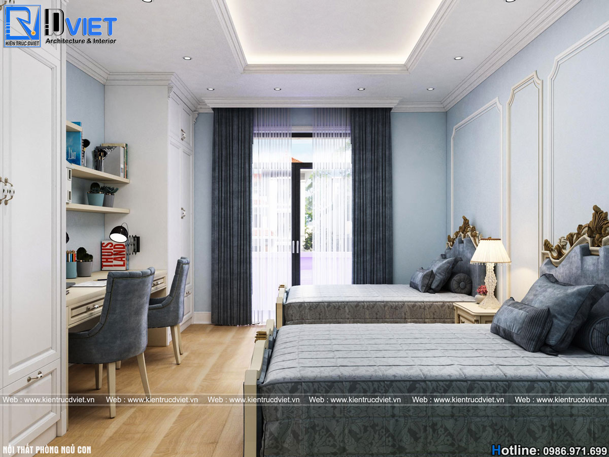 thiết kế và thi công nội thất nhà ống tân cổ điển tại Hà Nội(10)