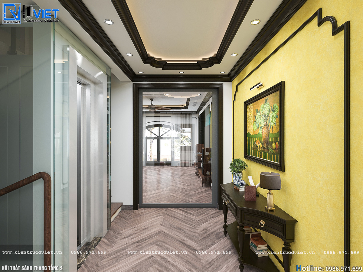 thiết kế nội thất indochine Đông Dương nhà ống 5 tầng Lotus Sài Đồng - Long Biên (10)