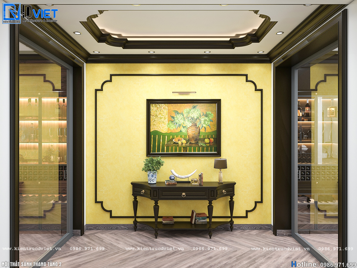 thiết kế nội thất indochine Đông Dương nhà ống 5 tầng Lotus Sài Đồng - Long Biên (9)