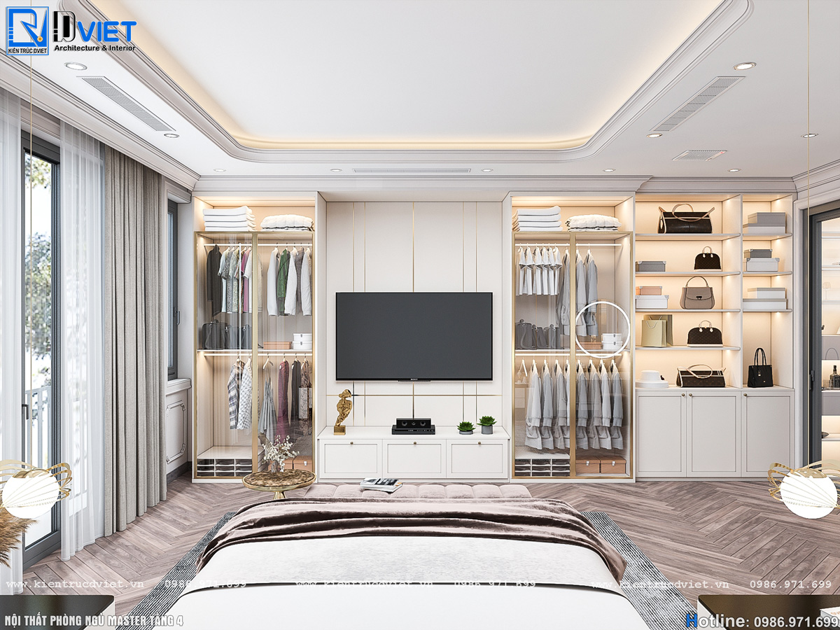 thiết kế nội thất tân cổ điển nhà ống 5 tầng Lotus Sài Đồng - Long Biên (21)