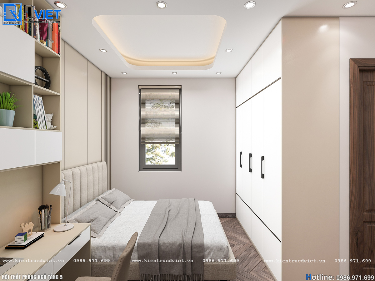 thiết kế nội thất tân cổ điển nhà ống 5 tầng Lotus Sài Đồng - Long Biên (26)