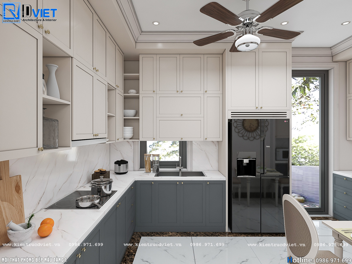 thiết kế nội thất tân cổ điển nhà ống 5 tầng Lotus Sài Đồng - Long Biên (5)