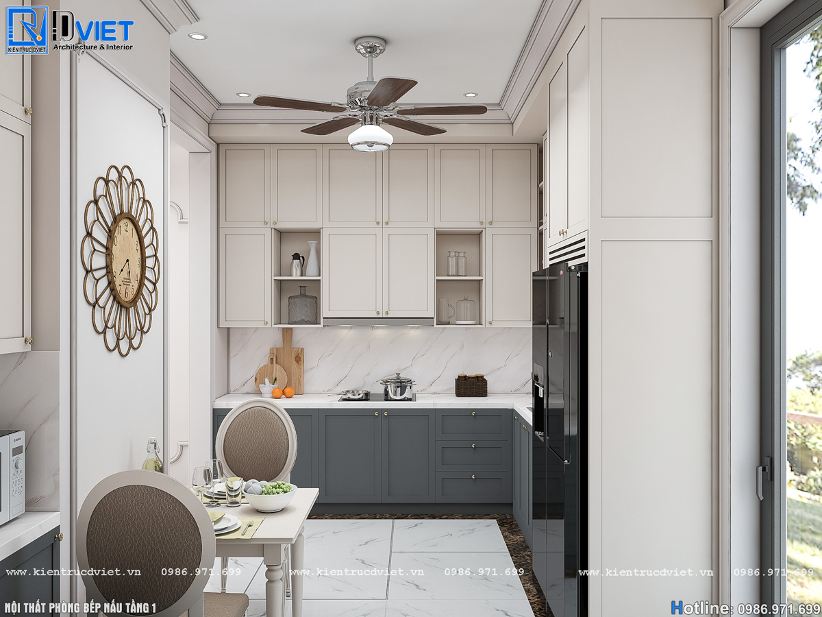 thiết kế nội thất tân cổ điển nhà ống 5 tầng Lotus Sài Đồng - Long Biên (6)