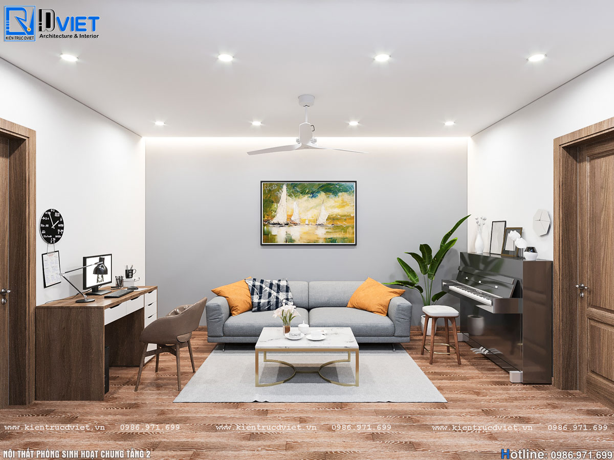 thiết kế thi công nội thất nhà ống hiện đại 3 tầng 6x14m tại Hà Giang (14)