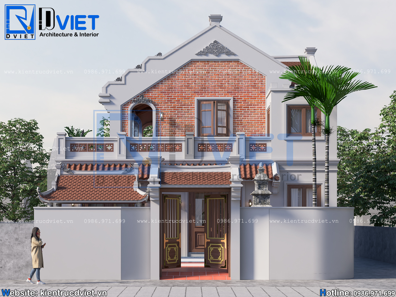 Thiết kế nhà thờ họ (từ đường) 2 tầng 3 gian 2 mái có hậu cung 11x10m tại Gia Lộc - Hải Dương (6)