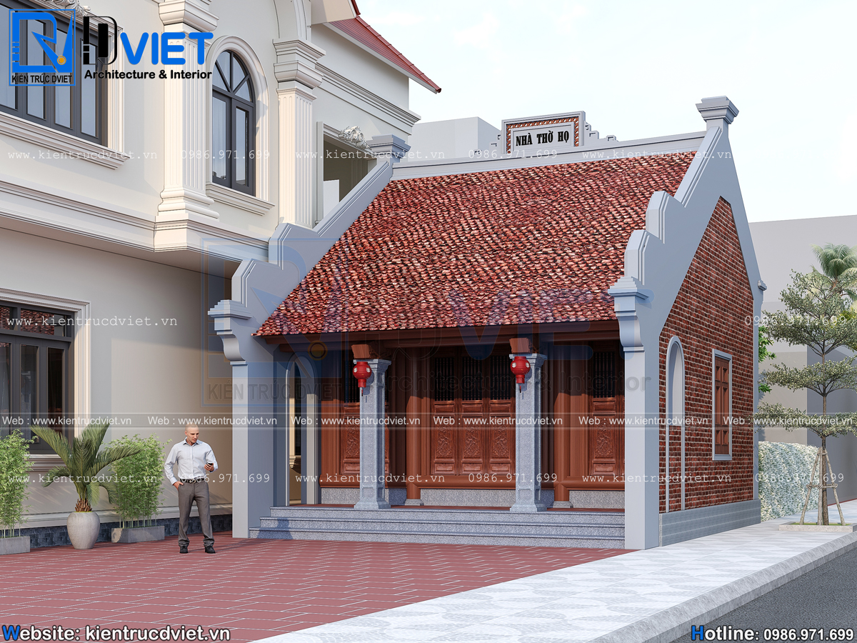 thiết kế nhà thờ họ (từ đường) 3 gian 2 mái 6x7m tại Hải Phòng (1)