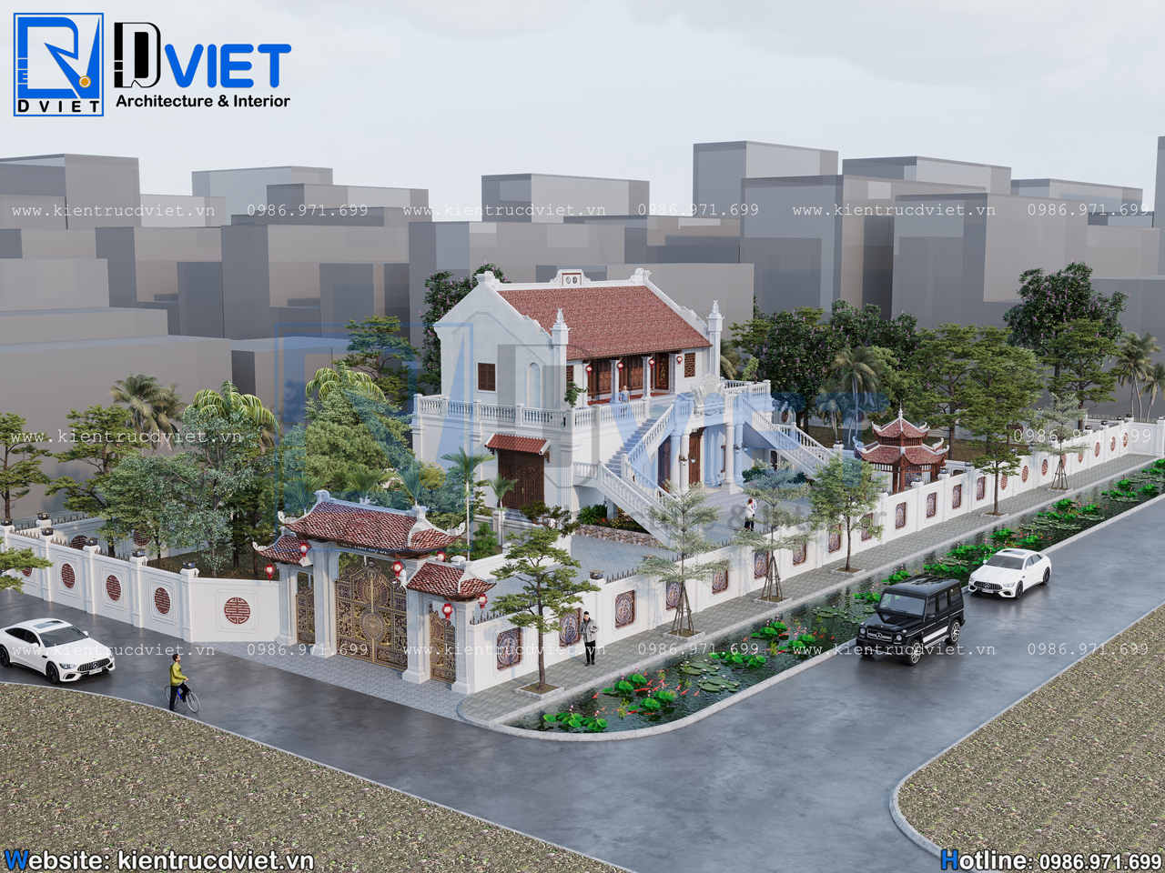 thiết kế nhà thờ họ (từ đường) 2 tầng 3 gian 2 chái kết hợp ở 18x12m tại Phù Cừ - Hưng Yên (1)