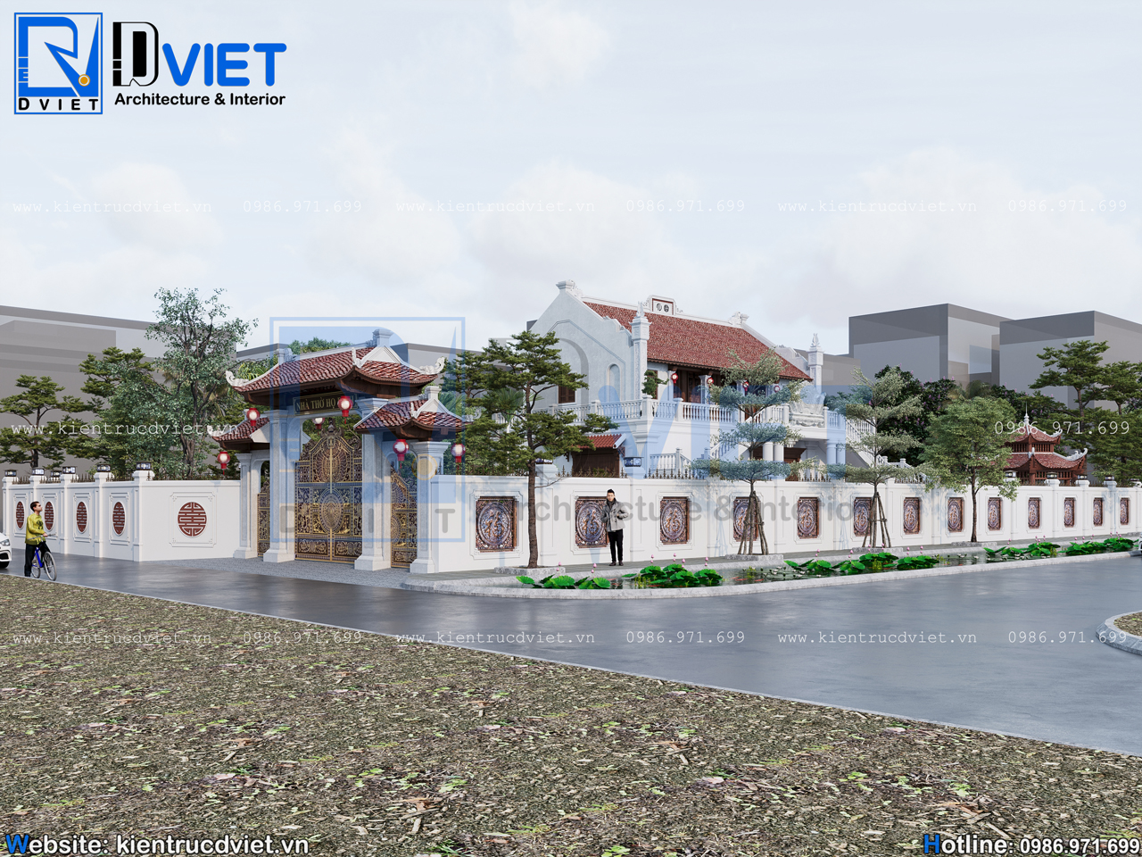 thiết kế nhà thờ họ (từ đường) 2 tầng 3 gian 2 chái kết hợp ở 18x12m tại Phù Cừ - Hưng Yên (3)