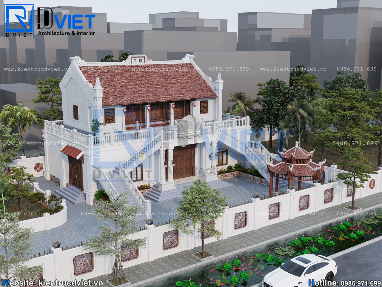 thiết kế nhà thờ họ (từ đường) 2 tầng 3 gian 2 chái kết hợp ở 18x12m tại Phù Cừ - Hưng Yên (4)