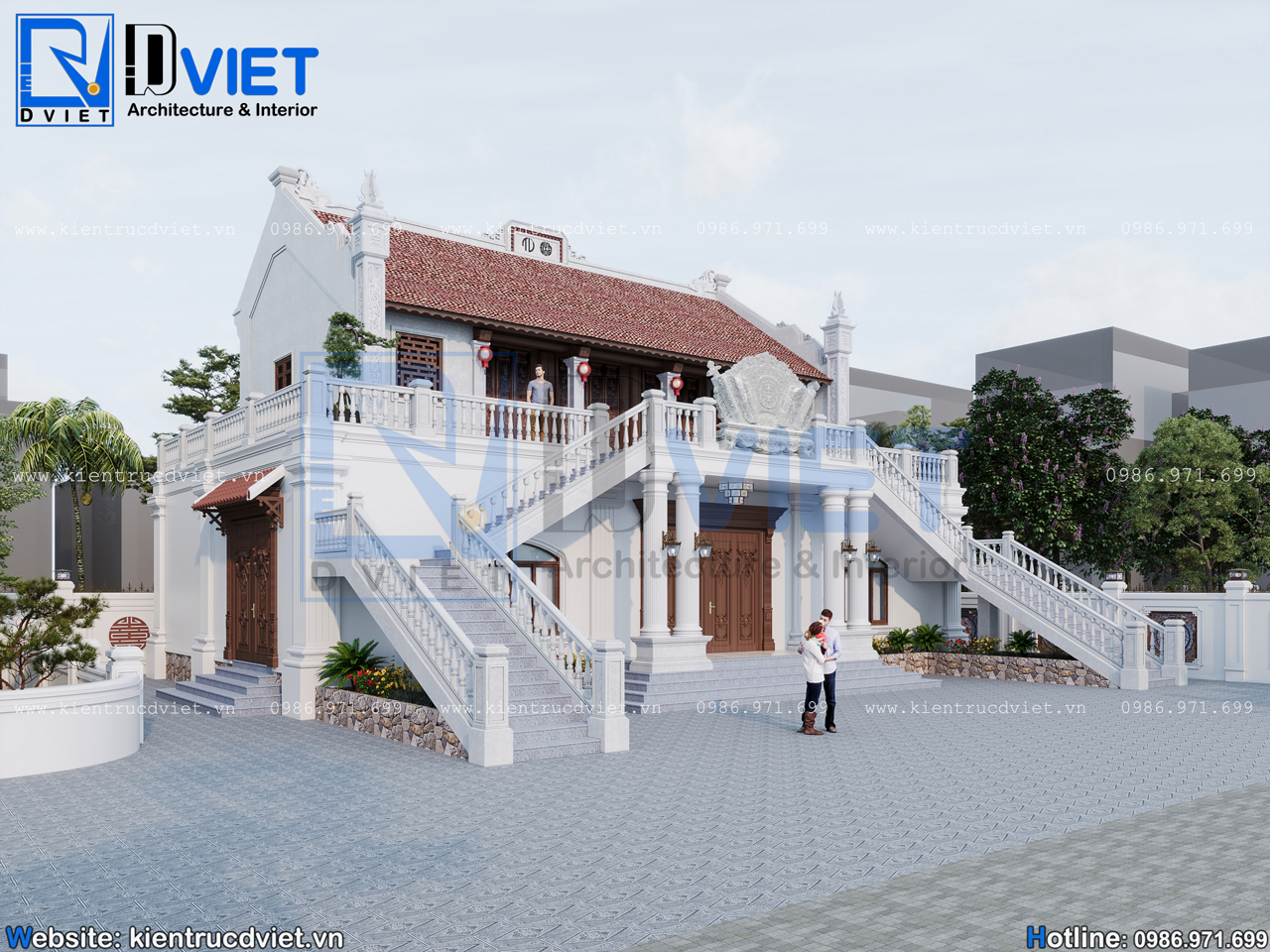 thiết kế nhà thờ họ (từ đường) 2 tầng 3 gian 2 chái kết hợp ở 18x12m tại Phù Cừ - Hưng Yên (5)