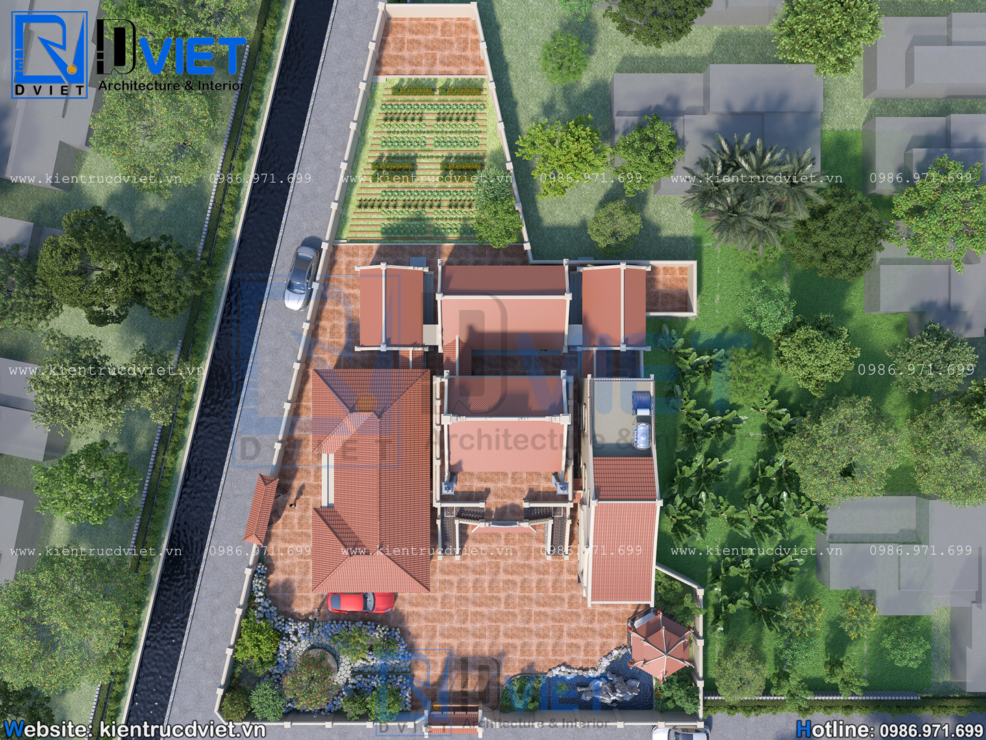 Thiết kế nhà thờ họ (từ đường) 2 tầng 3 gian 2 mái 9,6x13,6m kết hợp ở tại Quỳnh An, Hưng Yên (7)