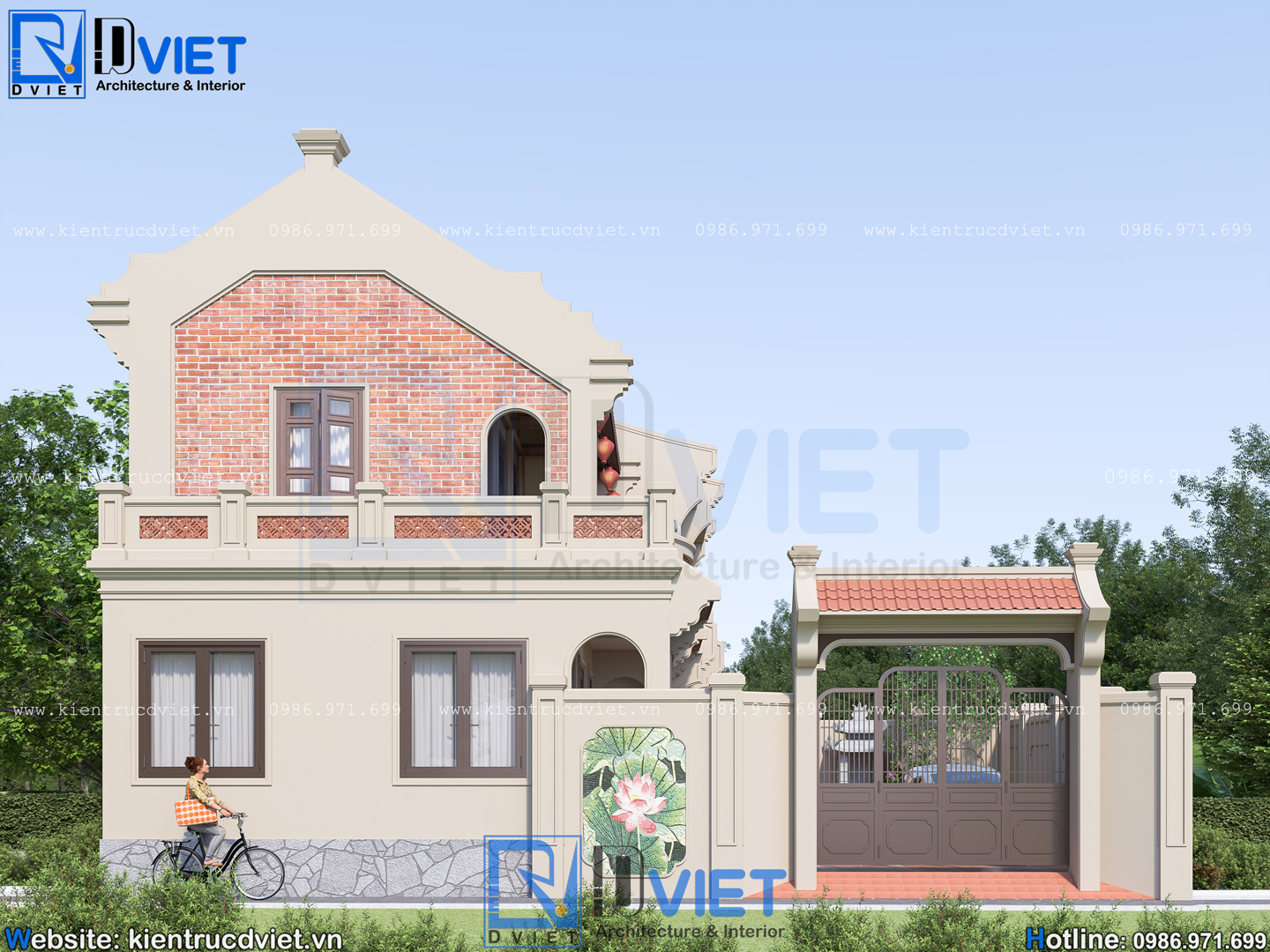 Thiết kế nhà thờ họ (từ đường) 2 tầng 3 gian 2 mái 10x7,5m kết hợp nhà ở 2 tầng 15x7,5m tại Thái Thụy, Hưng Yên (5)