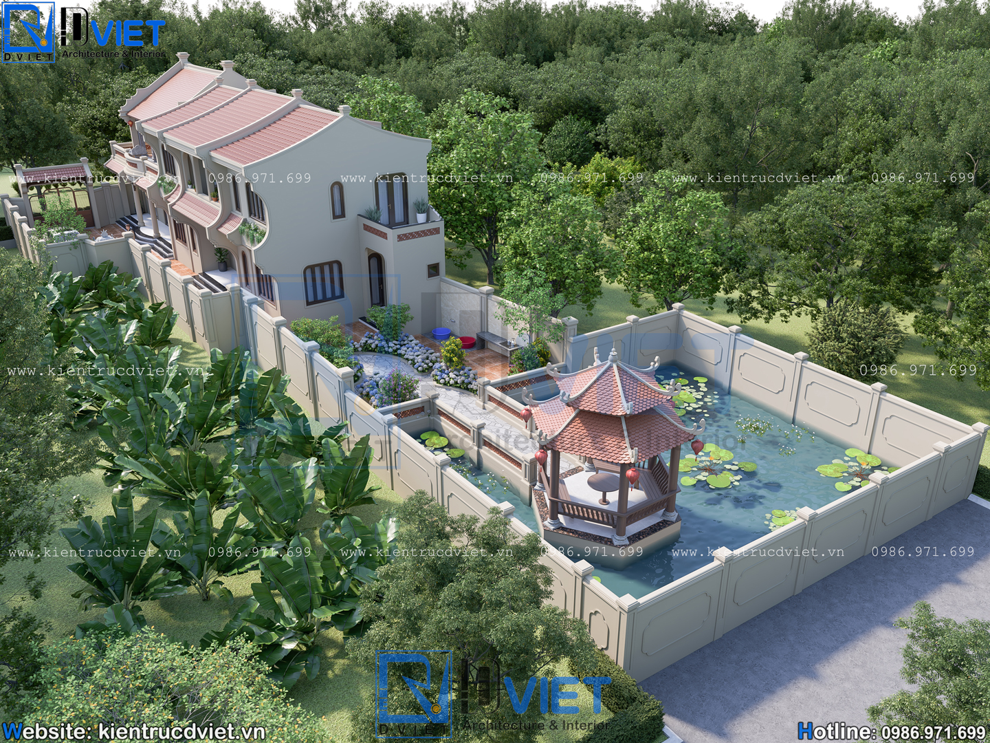 Thiết kế nhà thờ họ (từ đường) 2 tầng 3 gian 2 mái 10x7,5m kết hợp nhà ở 2 tầng 15x7,5m tại Thái Thụy, Hưng Yên (6)