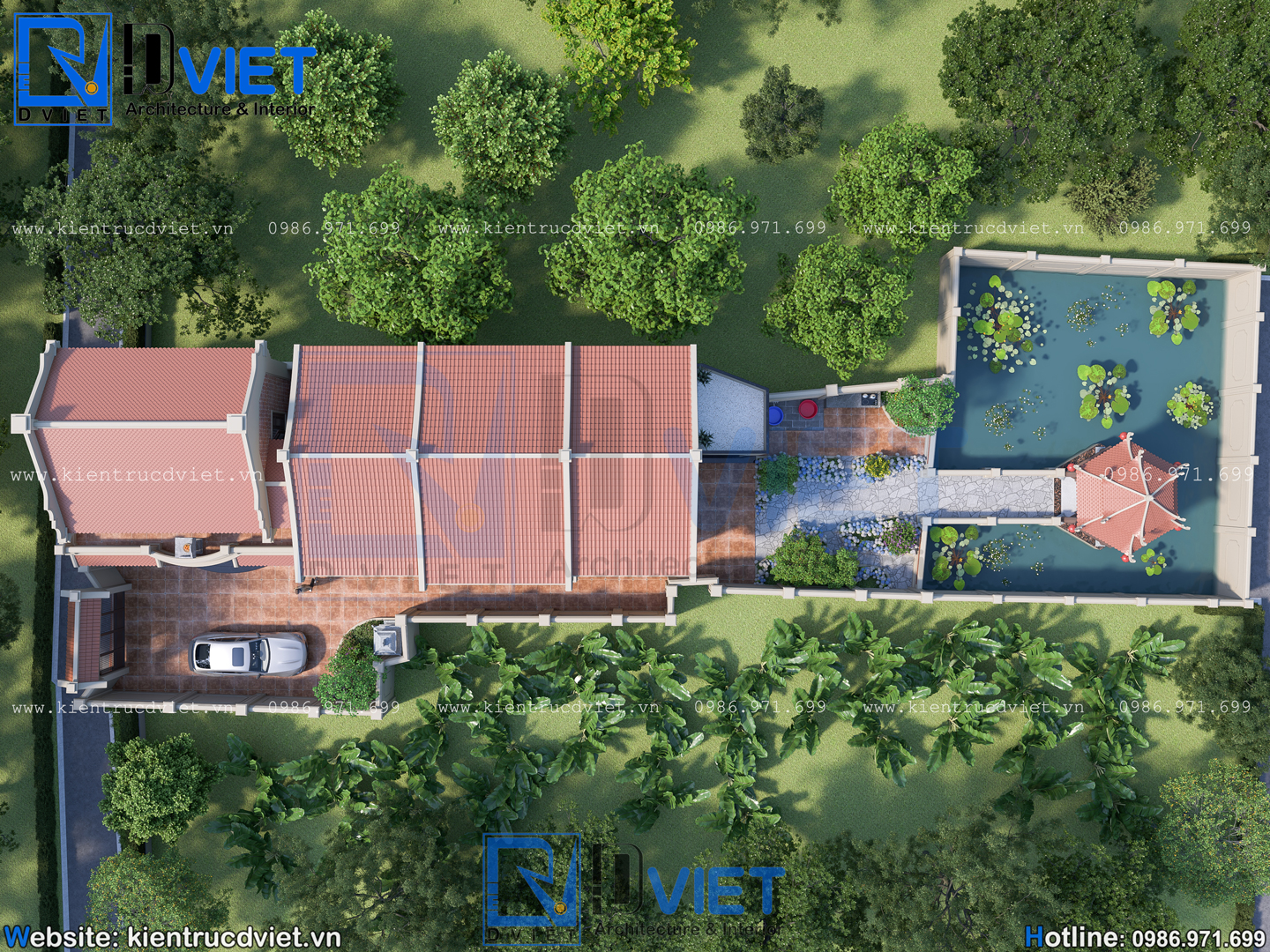 Thiết kế nhà thờ họ (từ đường) 2 tầng 3 gian 2 mái 10x7,5m kết hợp nhà ở 2 tầng 15x7,5m tại Thái Thụy, Hưng Yên (7)