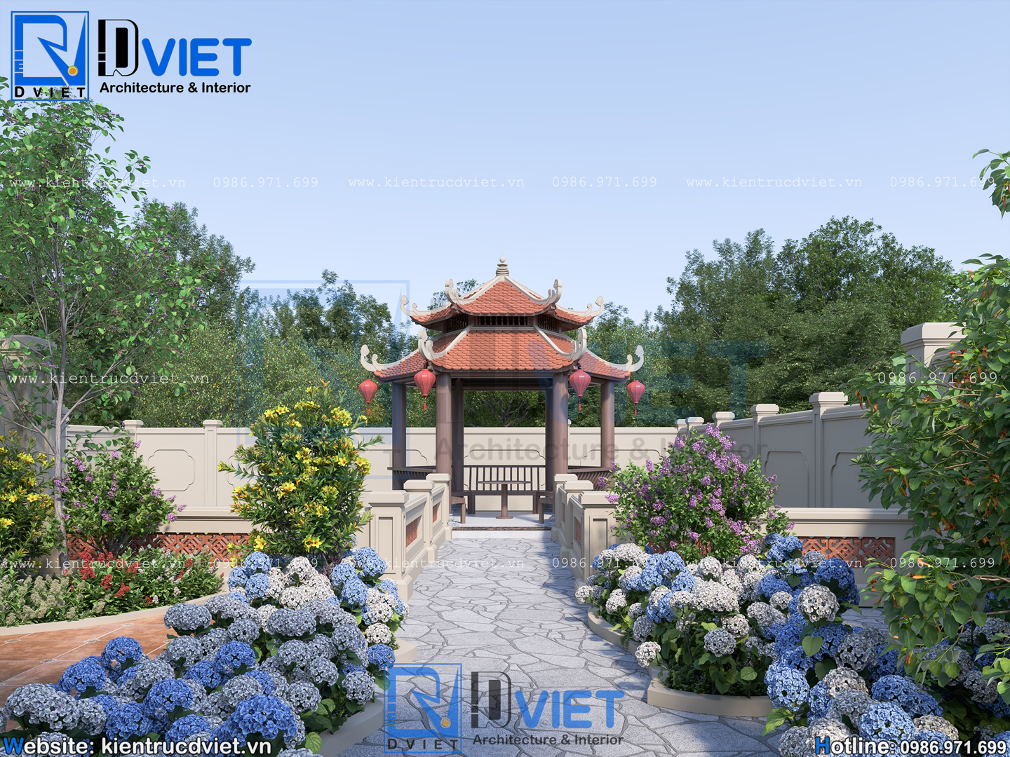 Thiết kế nhà thờ họ (từ đường) 2 tầng 3 gian 2 mái 10x7,5m kết hợp nhà ở 2 tầng 15x7,5m tại Thái Thụy, Hưng Yên (8)