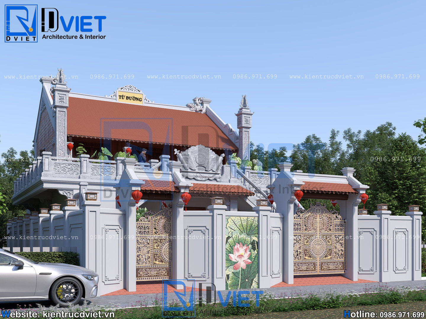 Thiết kế nhà thờ họ (từ đường) 2 tầng 3 gian 2 mái 10,5x17,3m kết hợp ở tại Thanh Hóa (4)