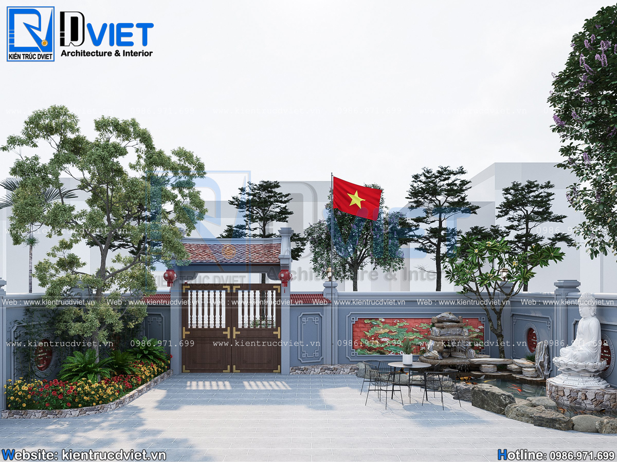 Thiết kế nhà thờ họ (từ đường) 2 tầng 3 gian 2 mái mặt tiền 12m tại huyện Thanh Miện - Hải Dương (6)