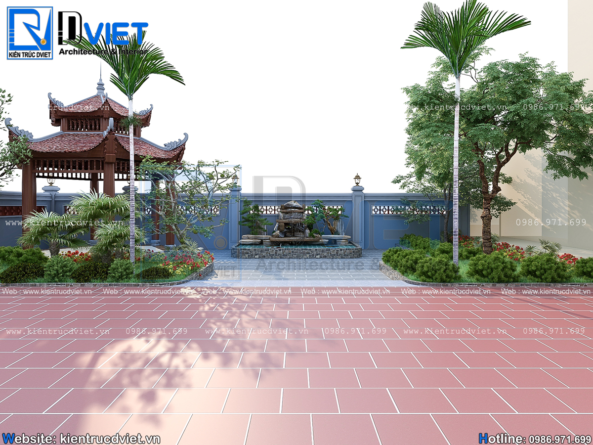 thiết kế nhà thờ họ (từ đường) 2 tầng 3 gian 2 mái tại huyện Quỳnh Phụ - Thái Bình (7)