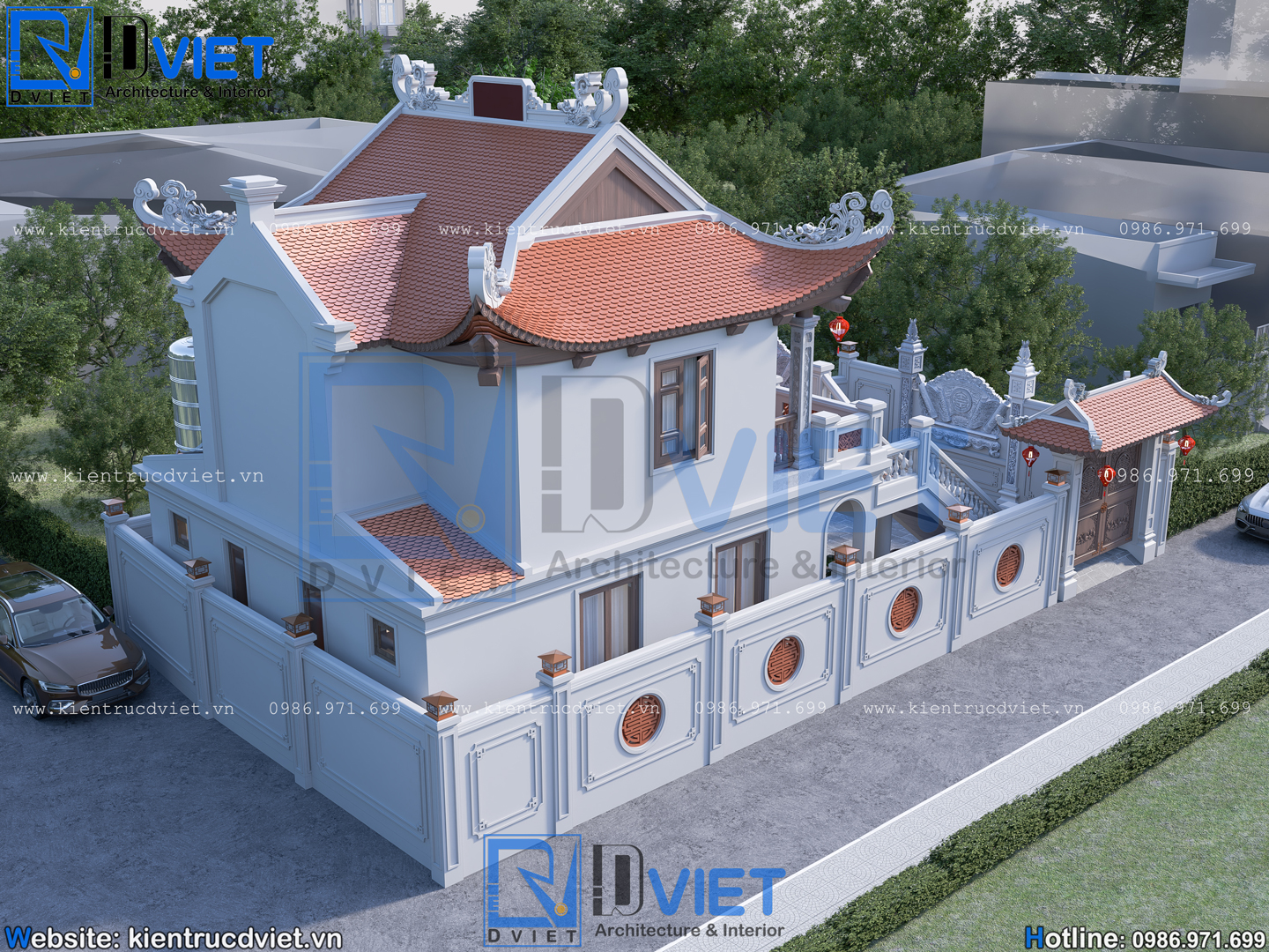 thiết kế nhà thờ họ (từ đường) 2 tầng 3 gian 4 mái 8,1x13,7m tại Nghi Xuân - Hà Tĩnh (6)