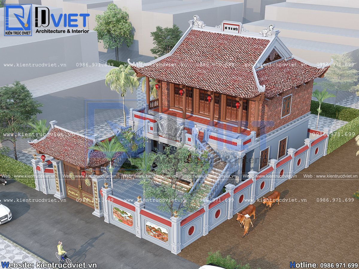 thiết kế nhà thờ họ (từ đường) 2 tầng 3 gian 4 mái tại huyện An Lão - Tp. Hải Phòng (10)