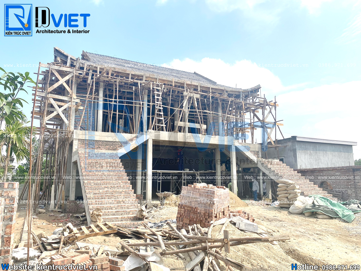 thiết kế nhà thờ họ (từ đường) 2 tầng 3 gian 4 mái tại huyện An Lão - Tp. Hải Phòng (11)