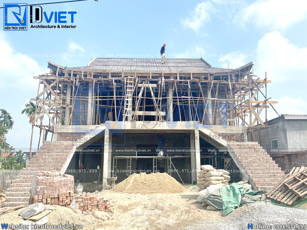 thiết kế nhà thờ họ (từ đường) 2 tầng 3 gian 4 mái tại huyện An Lão - Tp. Hải Phòng (12)