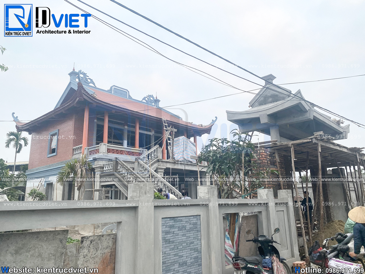 thiết kế nhà thờ họ (từ đường) 2 tầng 3 gian 4 mái tại huyện An Lão - Tp. Hải Phòng (14)