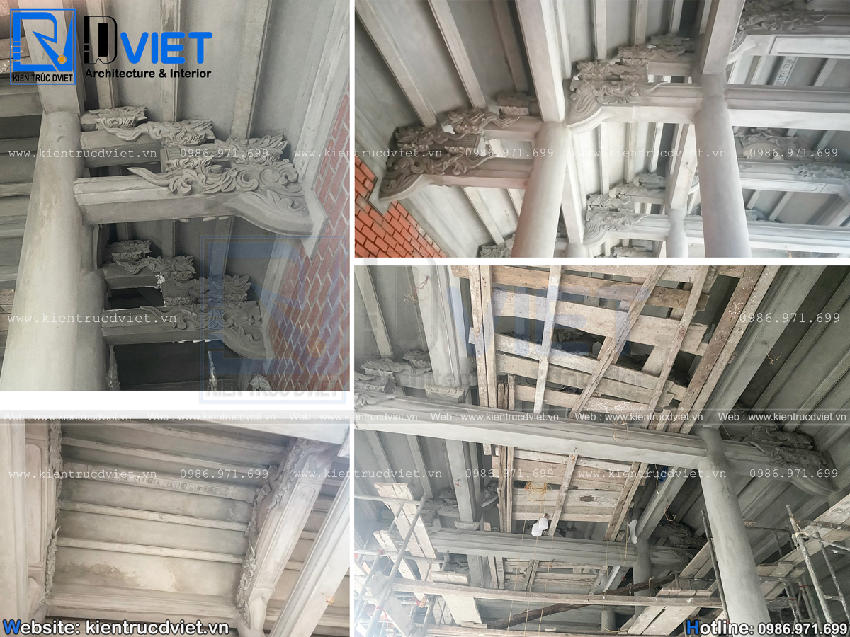 thiết kế nhà thờ họ (từ đường) 2 tầng 3 gian 4 mái tại huyện An Lão - Tp. Hải Phòng (15)