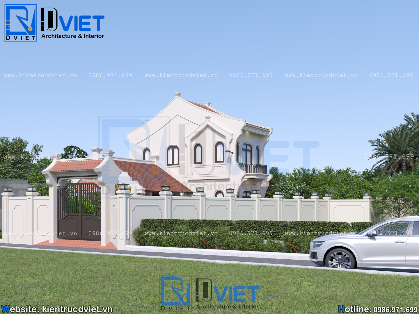 thiết kế nhà thờ họ (từ đường) 3 gian 2 mái 7,5x6,5m kết hợp nhà ở 2 tầng 5x10m tại Hưng Yên (2)