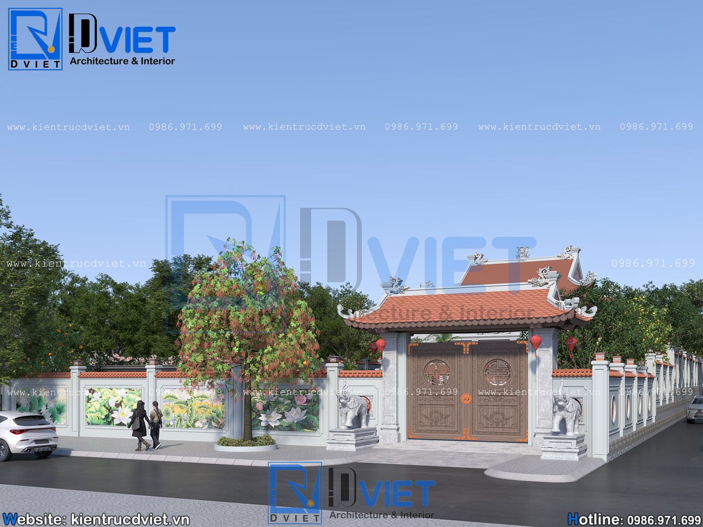 thiết kế nhà thờ họ (từ đường) 2 tầng 3 gian 4 mái đẹp tại huyện Hương Sơn - Hà Tĩnh (13)