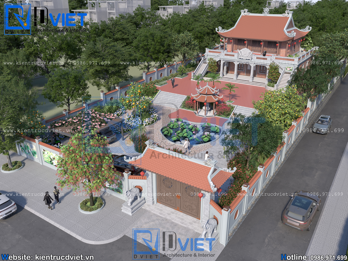 thiết kế nhà thờ họ (từ đường) 2 tầng 3 gian 4 mái đẹp tại huyện Hương Sơn - Hà Tĩnh (7)