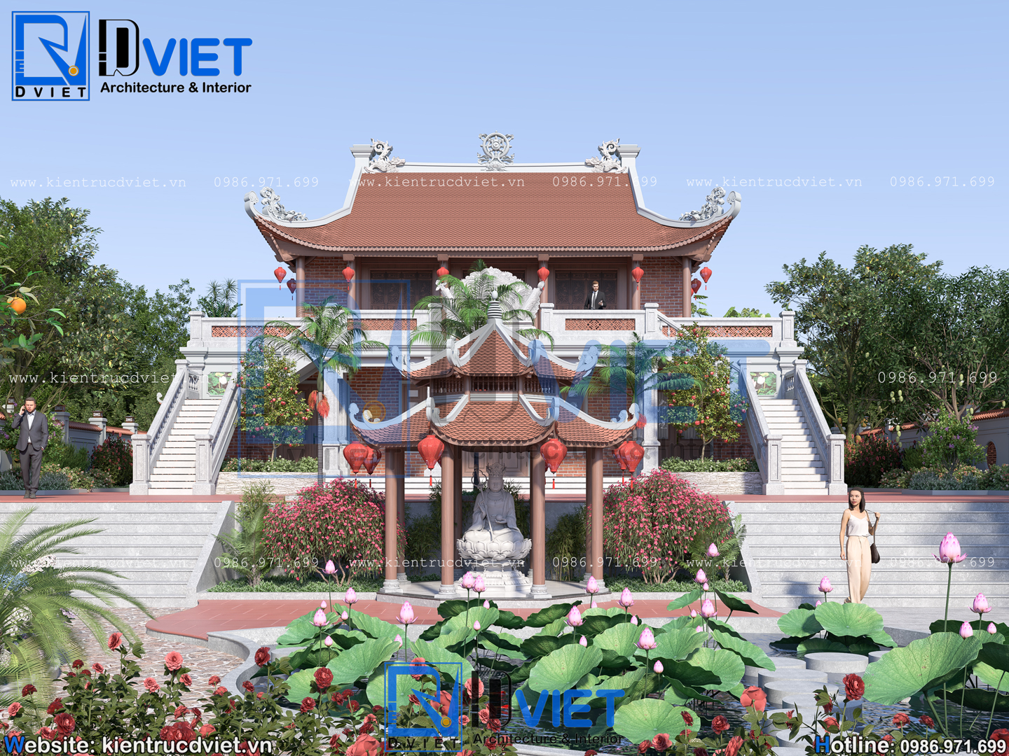 thiết kế nhà thờ họ (từ đường) 2 tầng 3 gian 4 mái đẹp tại huyện Hương Sơn - Hà Tĩnh (8)