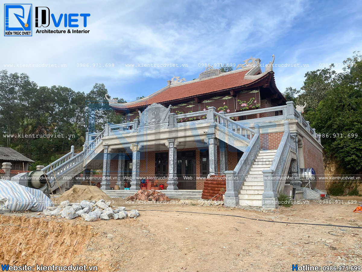 ảnh thi công nhà thờ họ 2 tầng 3 gian 4 mái tại huyện Hương Sơn - Hà Tĩnh (10)